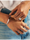 Monica Vinader sterling silver bangle with 0.015ct lab-grown diamond - British product