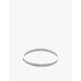 Solitaire Sterling-Silver And 0.015ct Lab-Grown Diamond Bangle - S