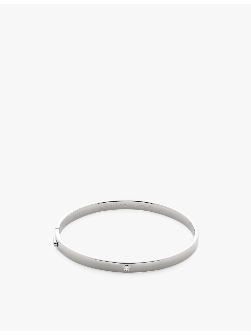 Monica Vinader sterling silver bangle with 0.015ct lab-grown diamond - British product