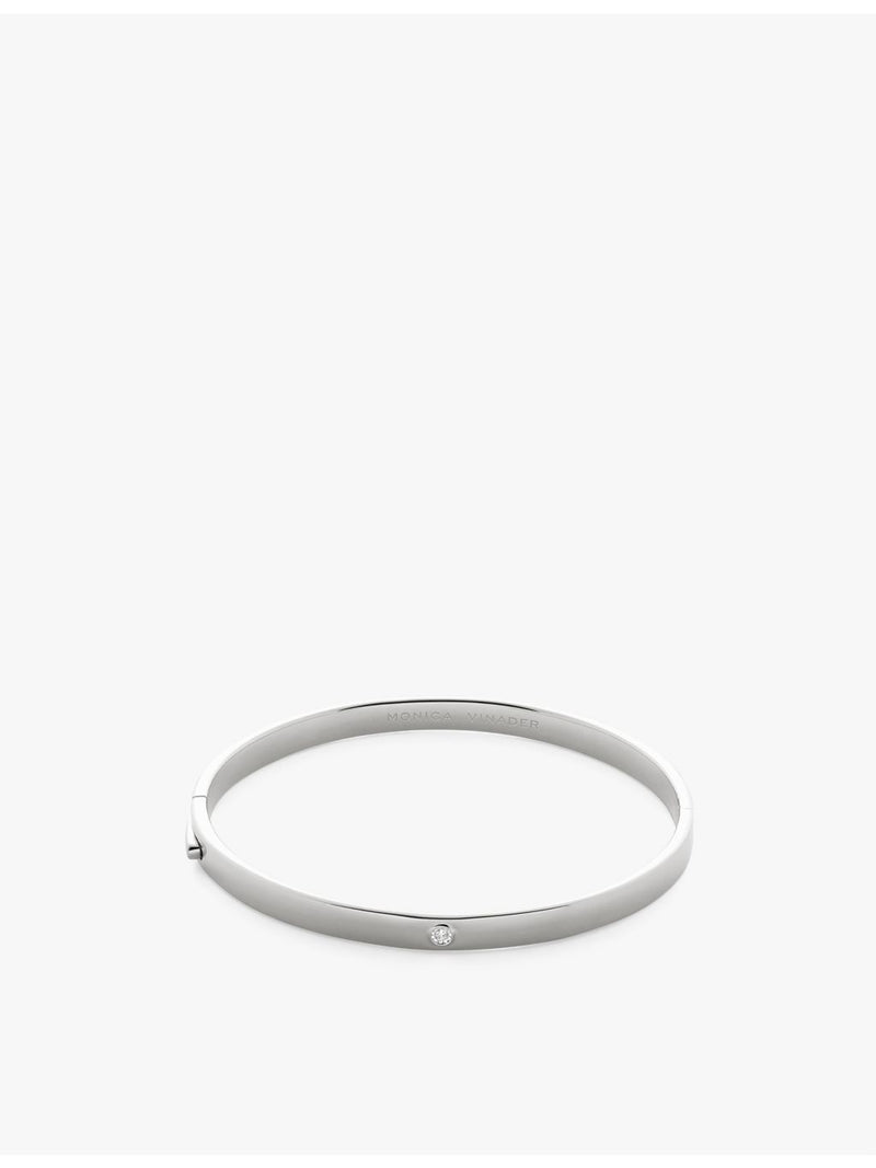 Monica Vinader sterling silver bangle with 0.015ct lab-grown diamond - British product