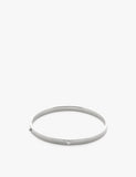 Monica Vinader Solitaire Sterling Silver 0.015ct Lab-Grown Diamond Bangle
