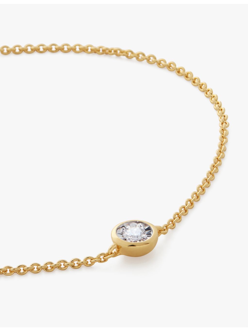Monica Vinader 18ct gold vermeil diamond bracelet (British brand)