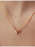 Monica Vinader solitaire diamond necklace 18ct gold-plated vermeil - British product