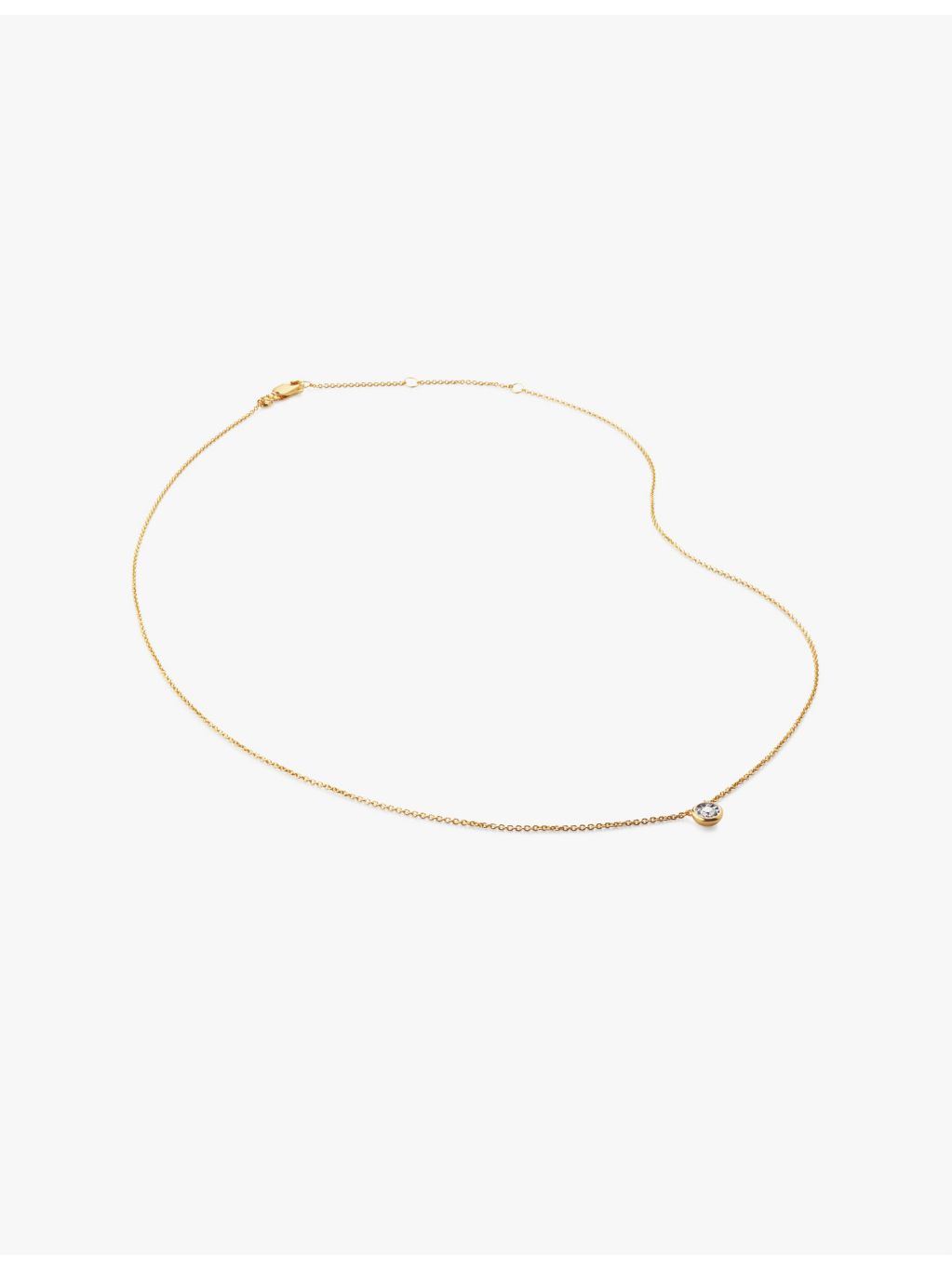 Monica Vinader solitaire diamond necklace 18ct gold-plated vermeil - British product