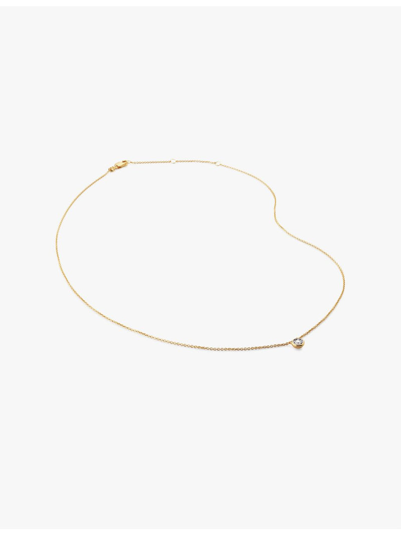 Monica Vinader solitaire diamond necklace 18ct gold-plated vermeil - British product