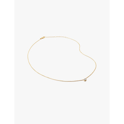 selfridges Monica Vinader Solitaire 18ct Yellow Gold-Plated Vermeil Sterling-Silver and 0.06ct Lab-Grown Diamond Necklace- Buy online at McGrocer