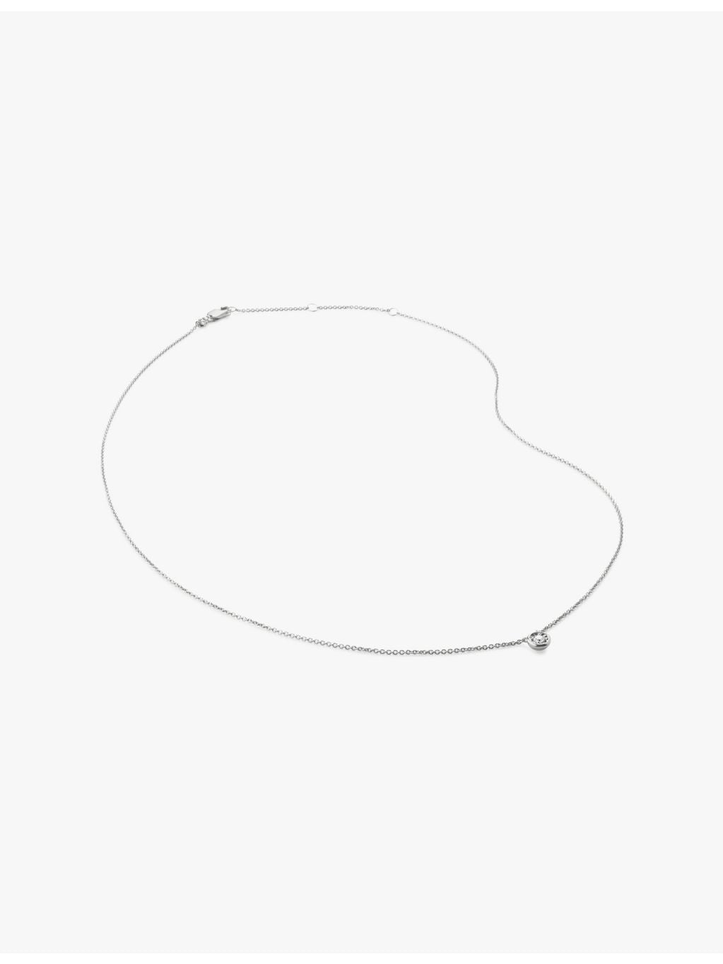 Monica Vinader sterling silver solitaire necklace with 0.06ct lab-grown diamond, UK version