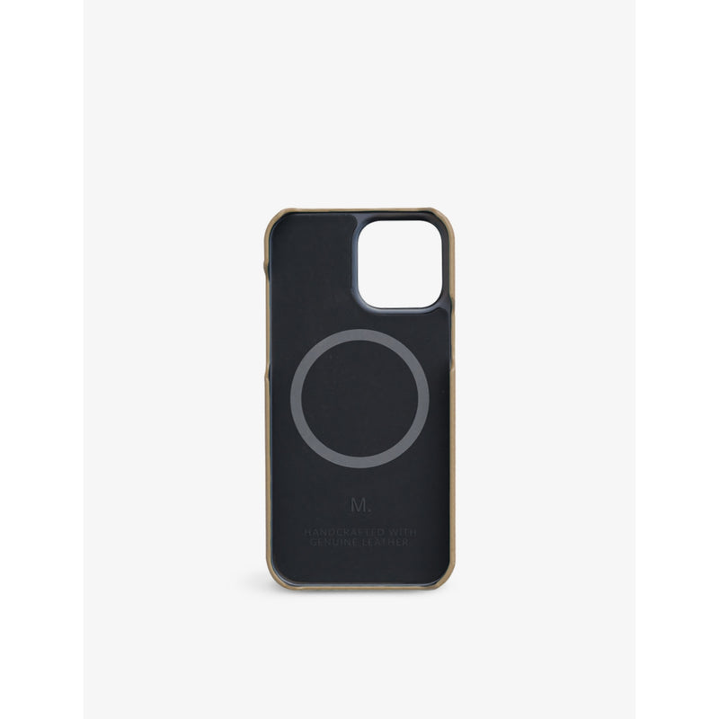 MINTAPPLE leather iPhone 15 case with grained texture (British brand)