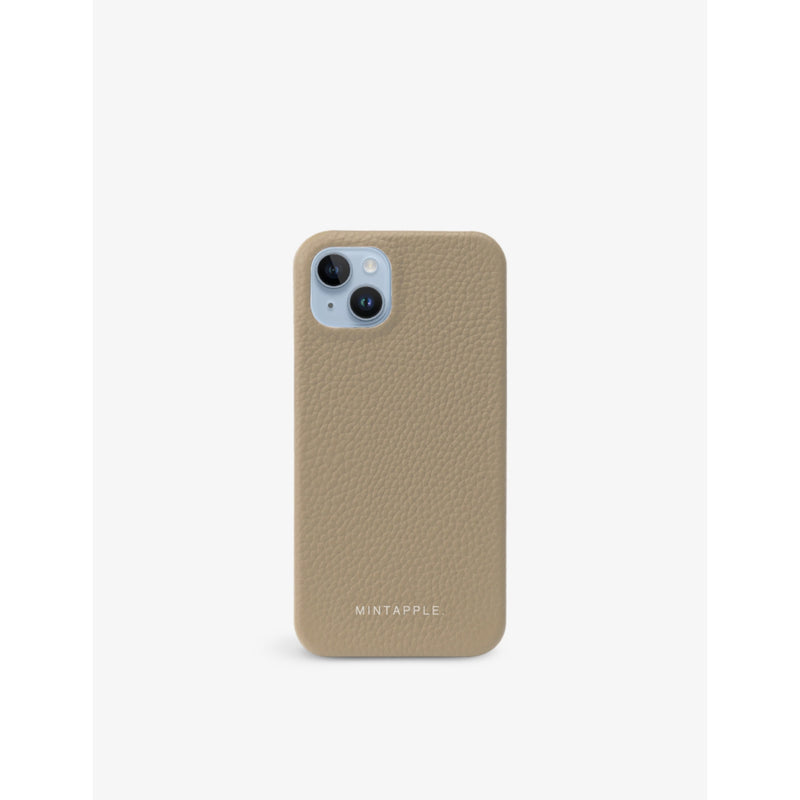 MINTAPPLE leather iPhone 15 case with grained texture (British brand)