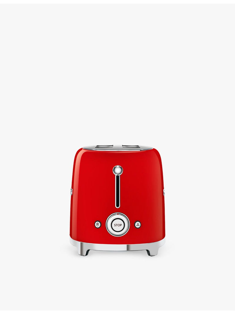 SMEG two-slice stainless steel toaster with logo plaque, UK version