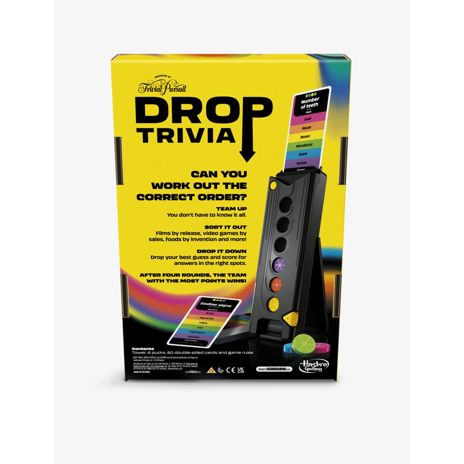 Trivial Pursuit Drop trivia board game, imported from the UK