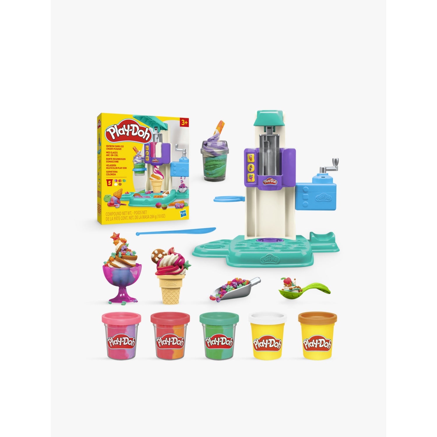 Play-Doh Rainbow Ice Cream playset with accessories (British brand)