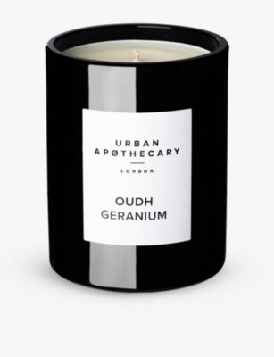 Urban Apothecary Oudh Geranium scented candle 300g, imported from the UK