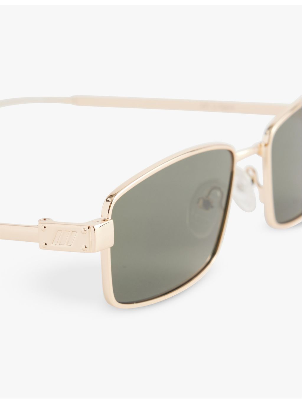 Le Specs Bizarro rectangular gold-tone metal sunglasses - British product