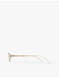 Le Specs Bizarro rectangular gold-tone metal sunglasses - British product