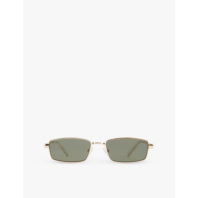 Le Specs Bizarro rectangular gold-tone metal sunglasses - British product