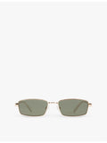 Le Specs Bizarro rectangular gold-tone metal sunglasses - British product