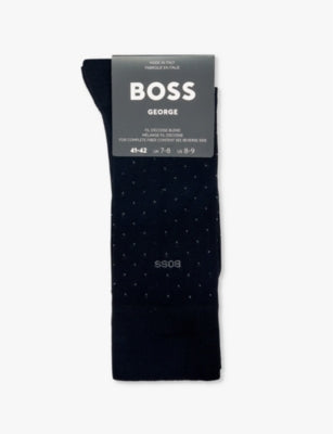 BOSS George Dotted-Pattern Cotton-Blend Socks