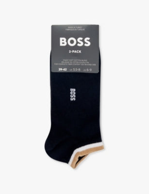 BOSS pack of two cotton-blend ankle socks (British brand)