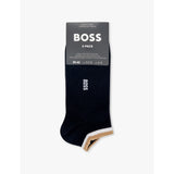 Branded pack of two cotton-blend socks - BLACK - 5.5-8