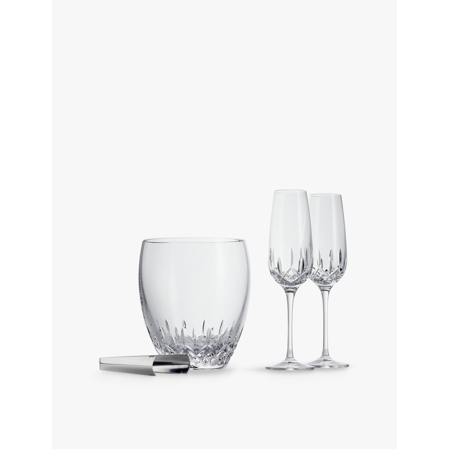 Waterford Lismore Essence crystal ice bucket with tongs (British brand)