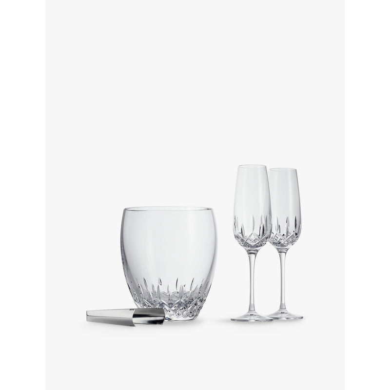 Waterford Lismore Essence crystal ice bucket with tongs (British brand)
