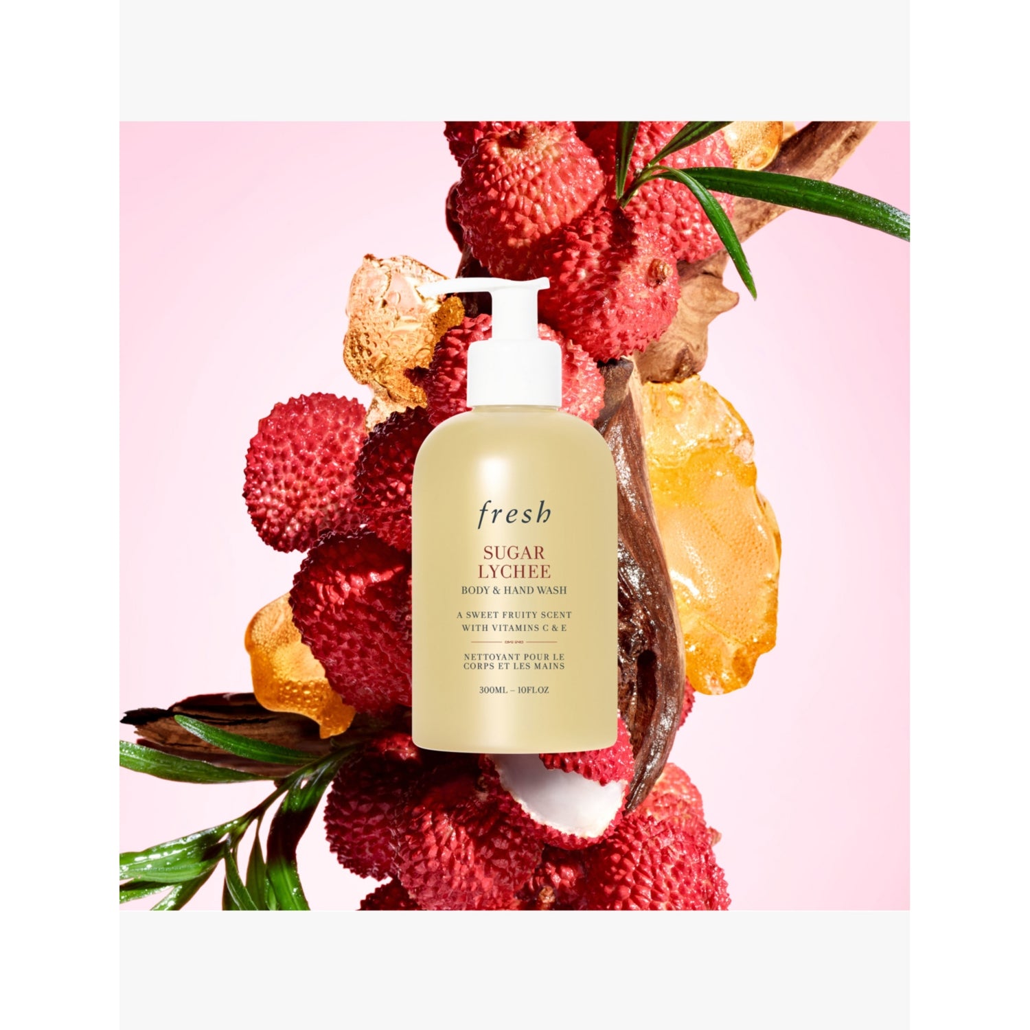 Body and hand wash Sugar Lychee 300ml bottle, UK version