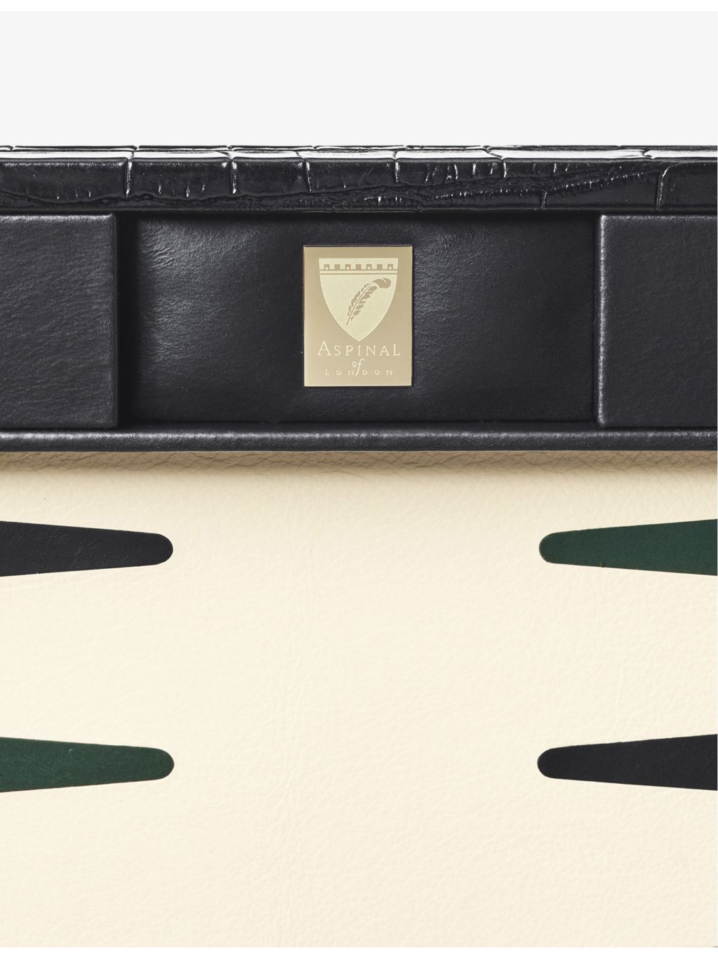 Aspinal of London croc-embossed leather backgammon set 45cm, imported from the UK