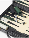 Aspinal of London croc-embossed leather backgammon set 45cm, imported from the UK
