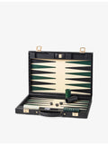 Aspinal of London croc-embossed leather backgammon set 45cm, imported from the UK