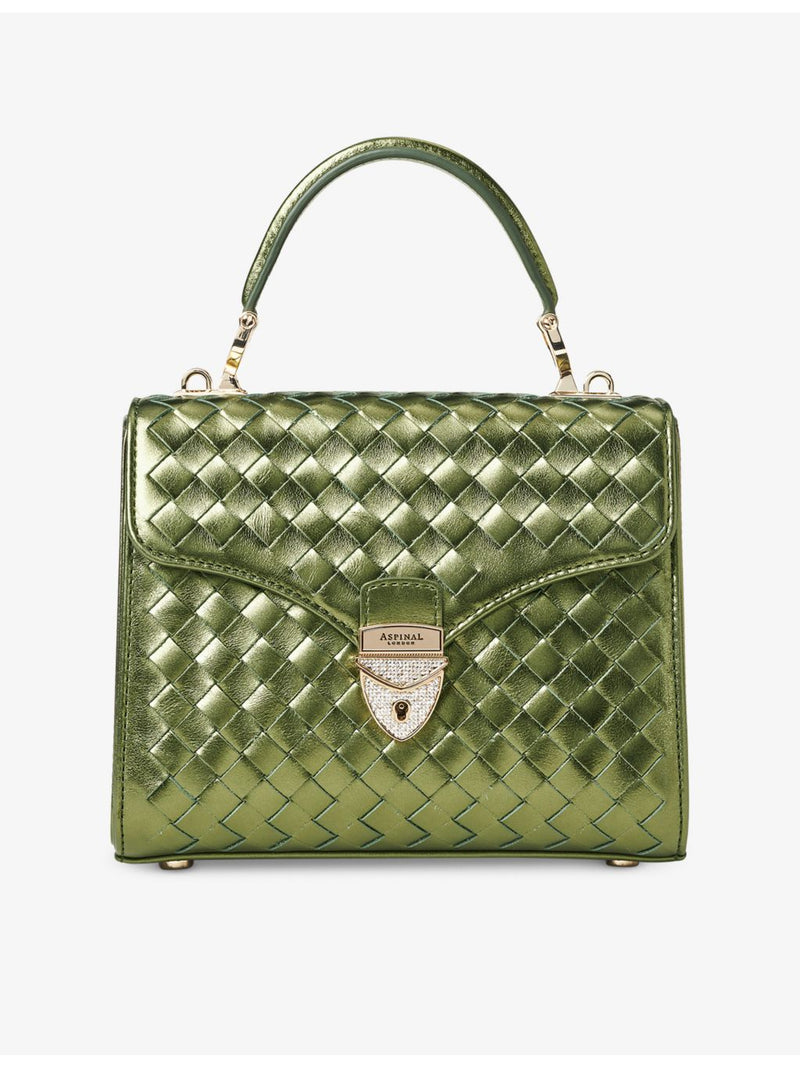 Aspinal of London Mayfair medium leather top-handle bag, imported from the UK