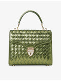 Aspinal of London Mayfair medium leather top-handle bag, imported from the UK