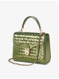 Aspinal of London Mayfair medium leather top-handle bag, imported from the UK