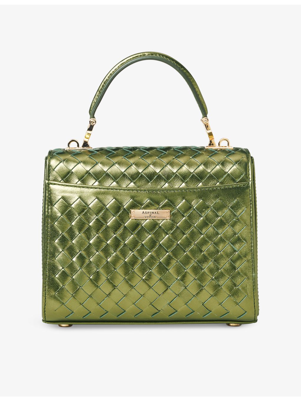 Aspinal of London Mayfair medium leather top-handle bag, imported from the UK