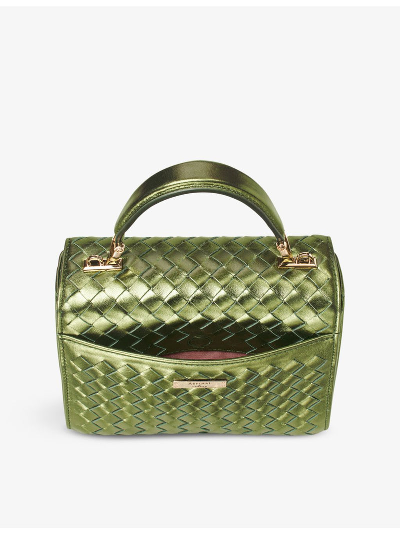 Aspinal of London Mayfair medium leather top-handle bag, imported from the UK