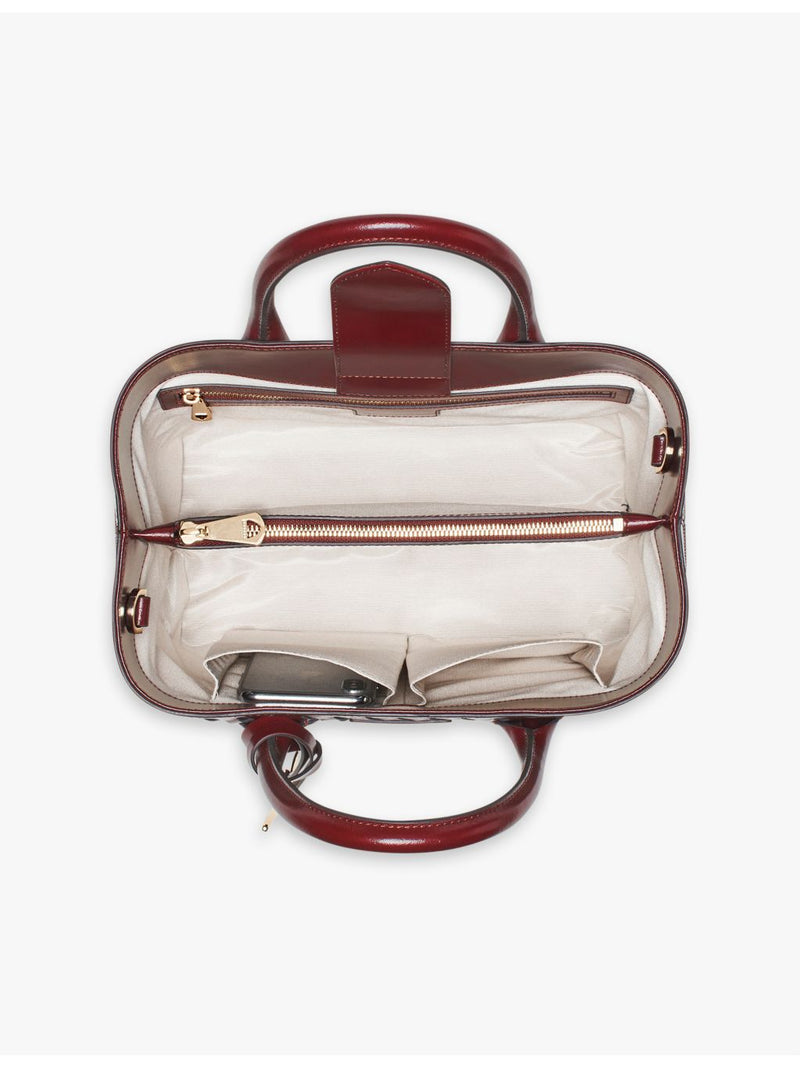 Aspinal of London Midi charm leather tote bag, imported from the UK