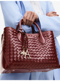Aspinal of London Midi charm leather tote bag, imported from the UK