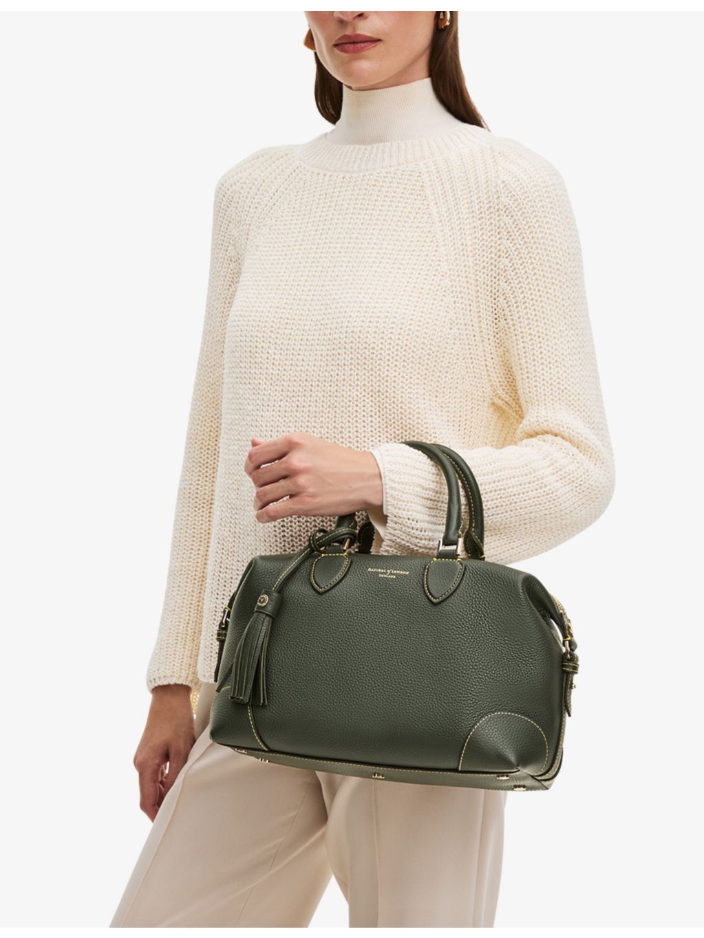 Aspinal of London Hudson Midi leather bowling bag, UK version