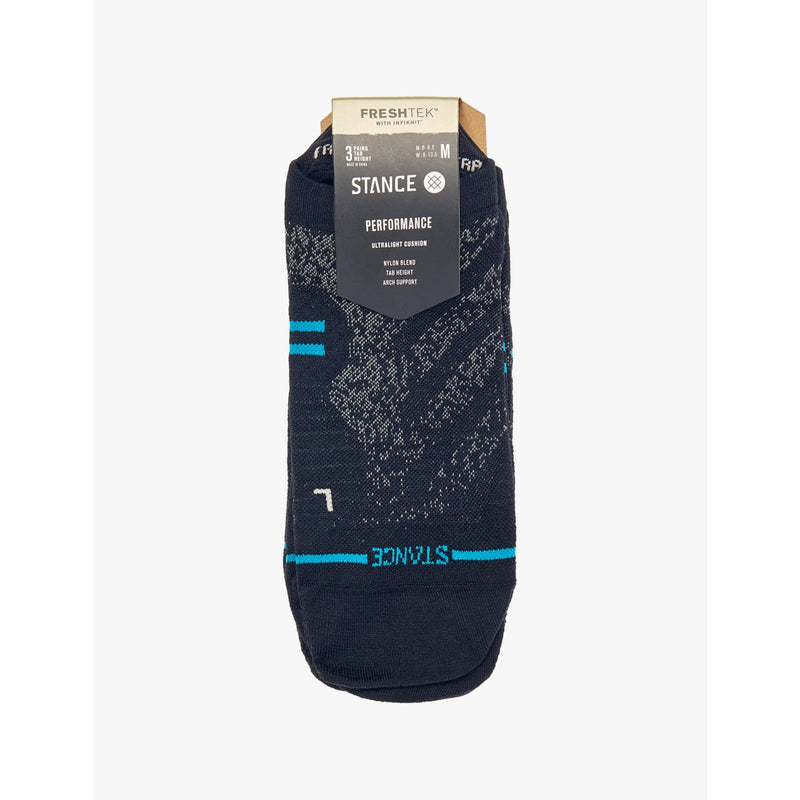 Run low-rise striped pack of three stretch woven-blend trainer socks - S
