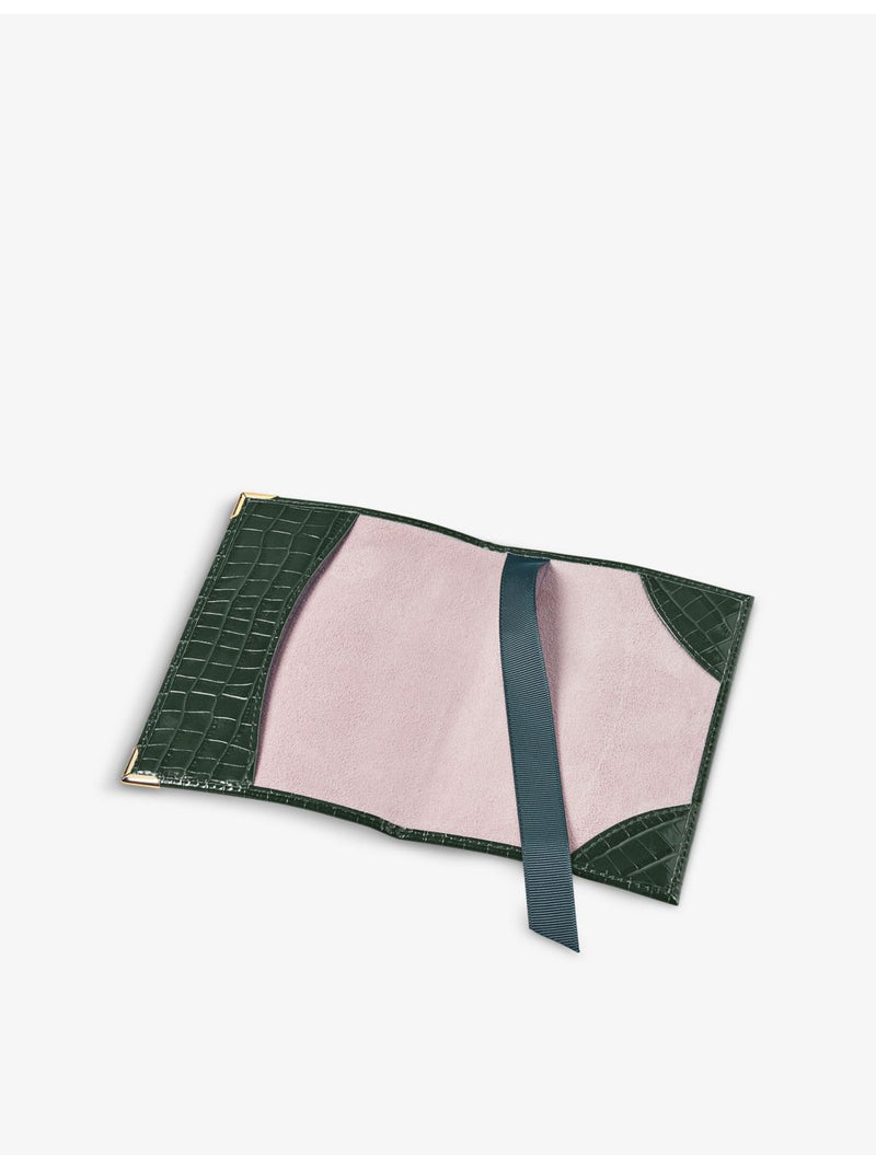 Aspinal of London crocodile-embossed patent leather passport cover, UK version