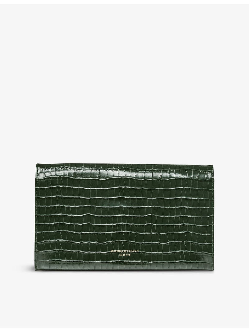 Aspinal of London croc-effect leather travel wallet, UK version