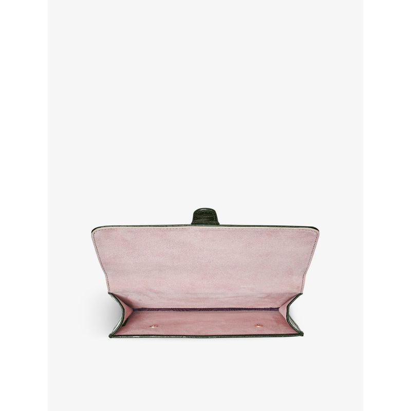 Aspinal of London croc-effect leather travel wallet, UK version