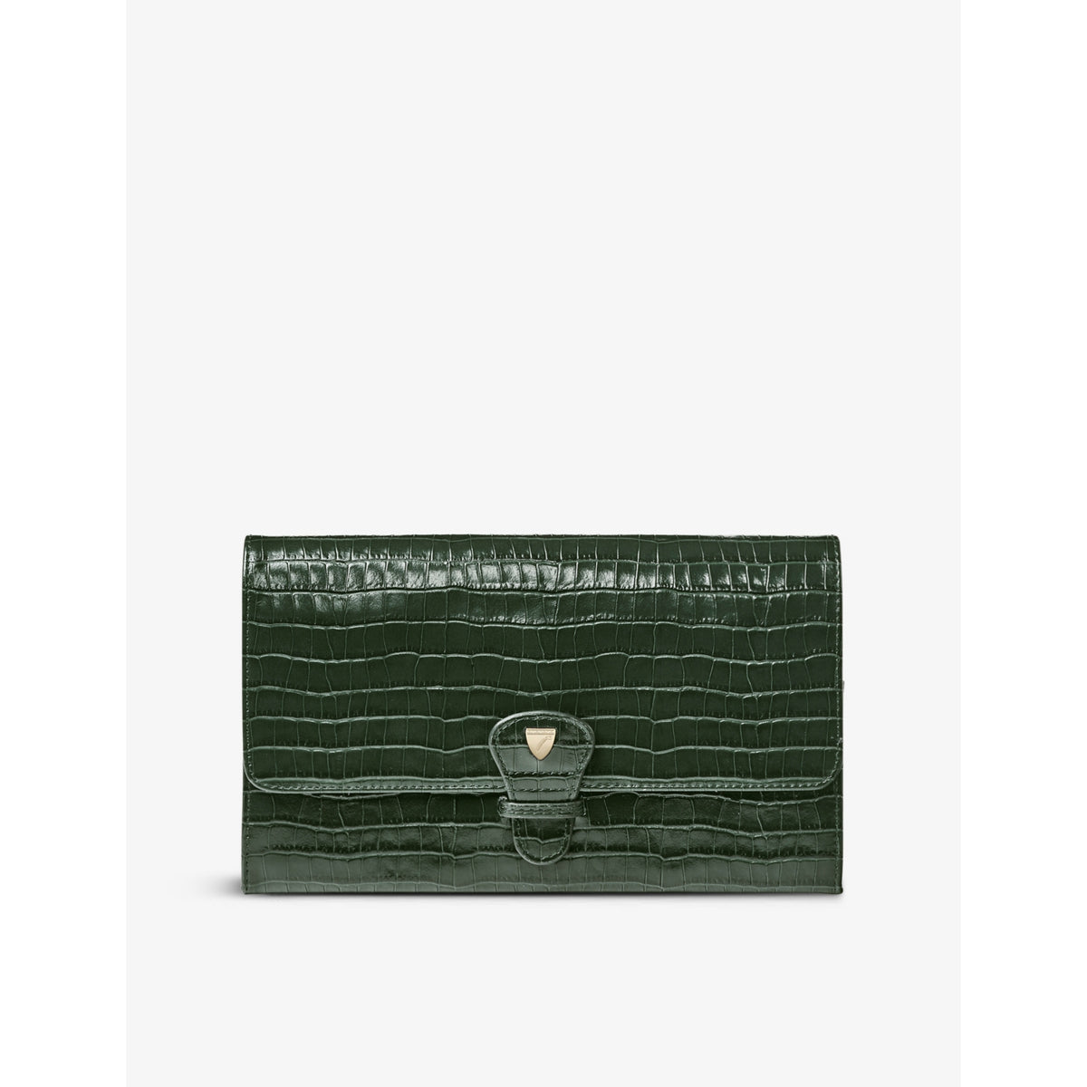 Aspinal of London croc-effect leather travel wallet, UK version
