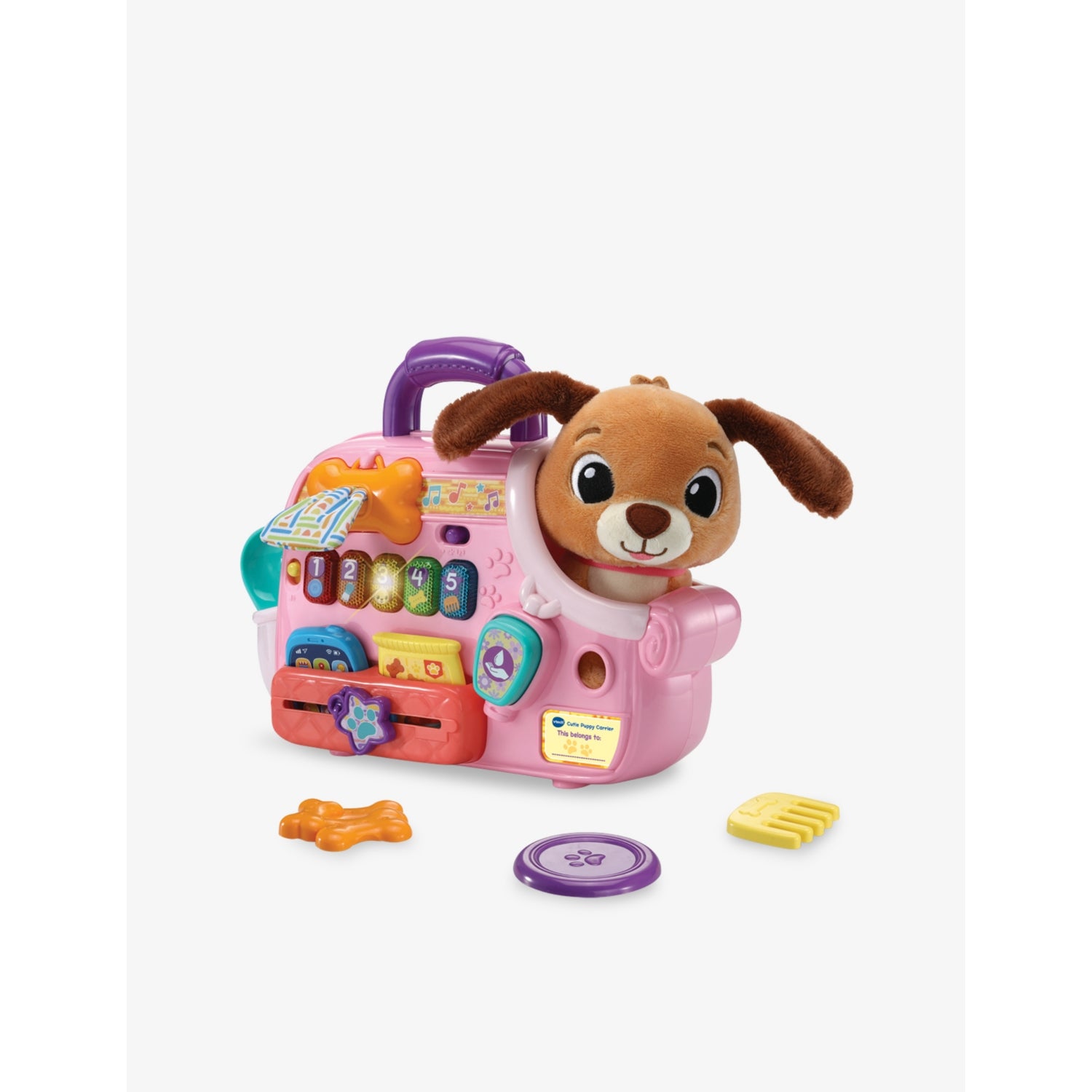 VTech Cutie Puppy toy carrier with plush puppy, imported from the UK