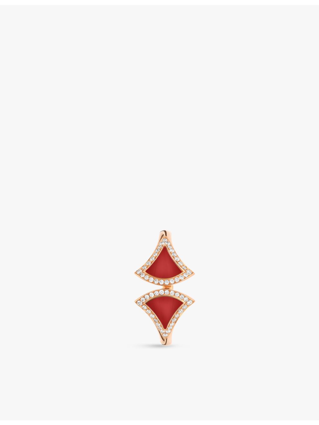 Bvlgari Divas' Dream rose gold ring with carnelian and diamond (British brand)