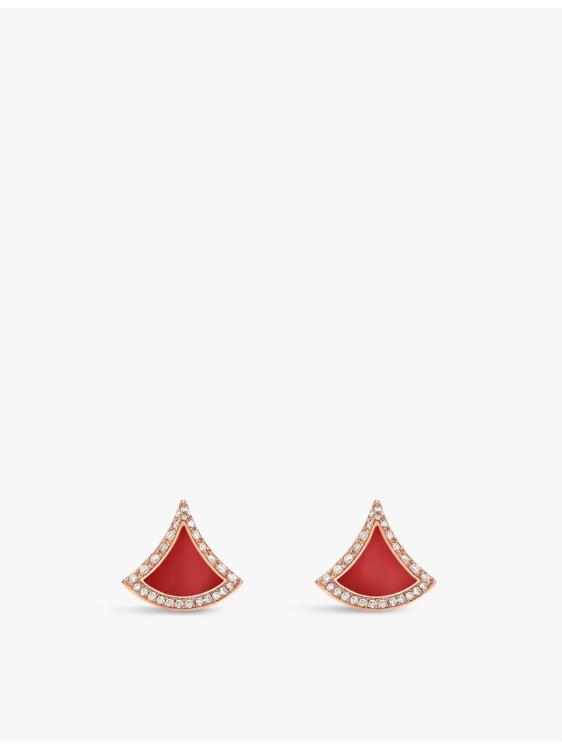 Bvlgari Divas' Dream earrings rose gold diamond carnelian (British brand)