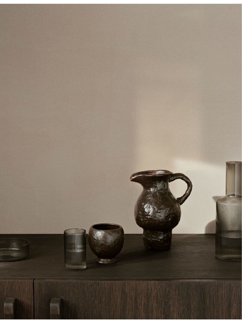 Ferm Living Doro glazed terracotta jug 20cm, imported from the UK