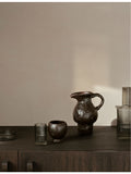 Ferm Living Doro glazed terracotta jug 20cm, imported from the UK
