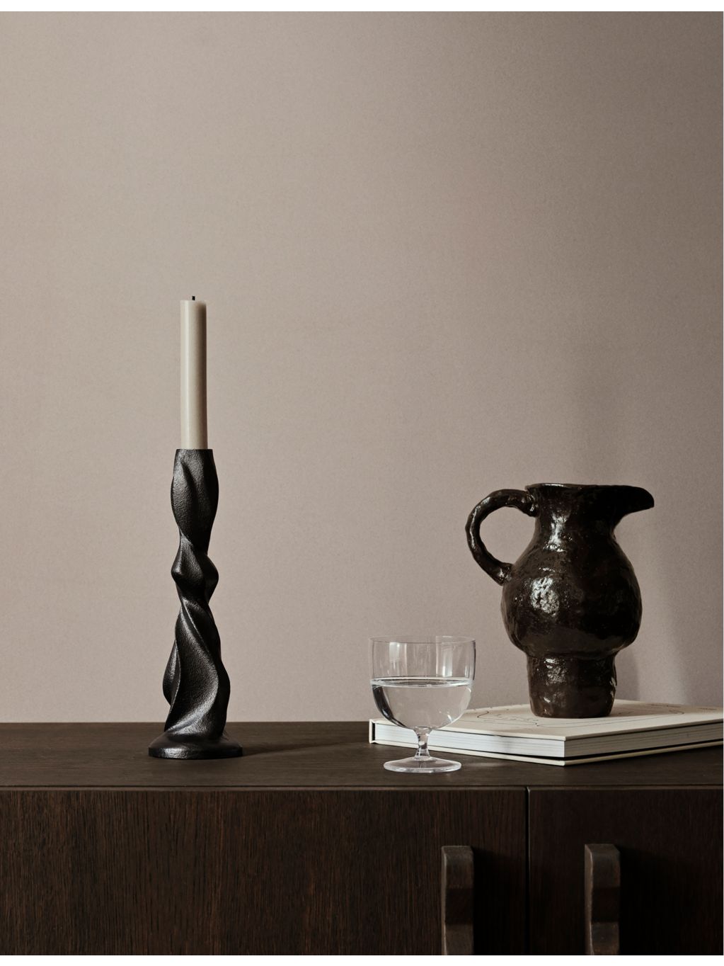 Ferm Living Doro glazed terracotta jug 20cm, imported from the UK