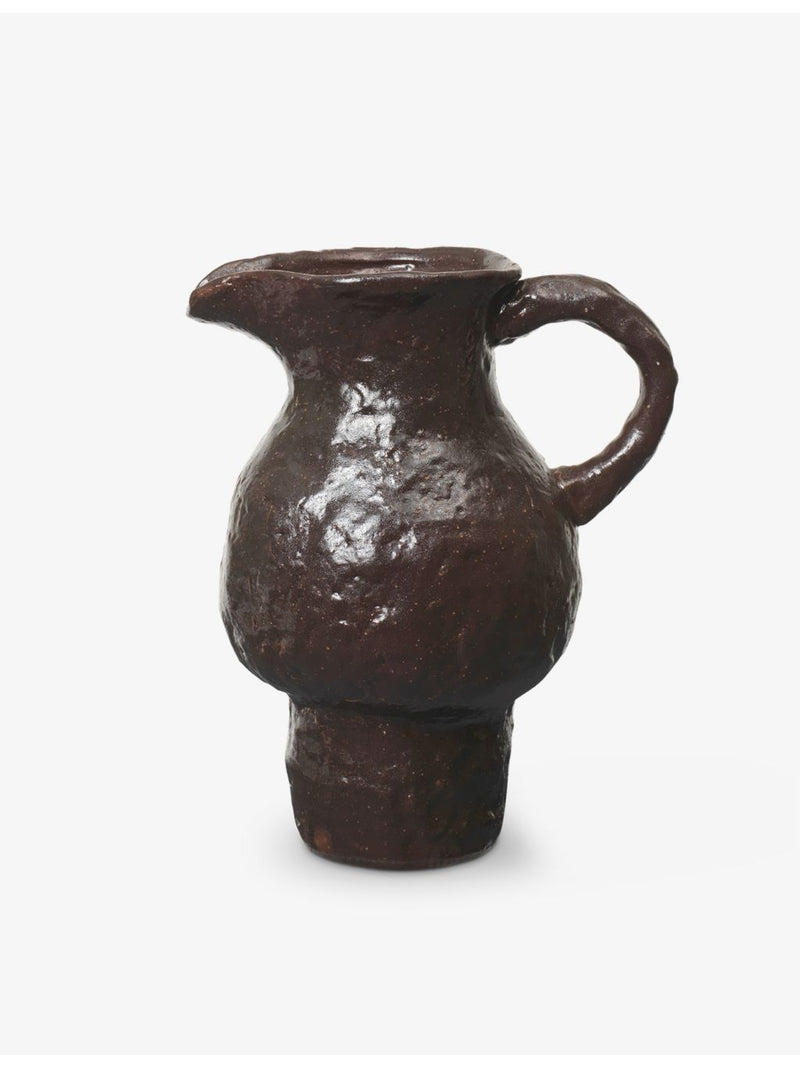 Ferm Living Doro glazed terracotta jug 20cm, imported from the UK